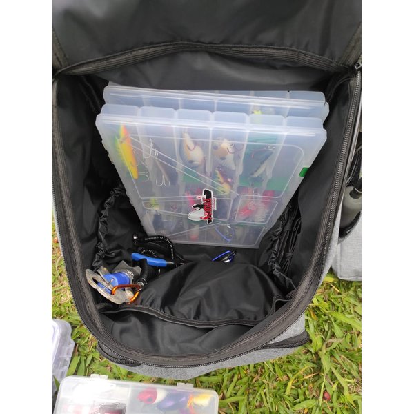 mochilete mochila com pochete para pesca com suporte de vara 4