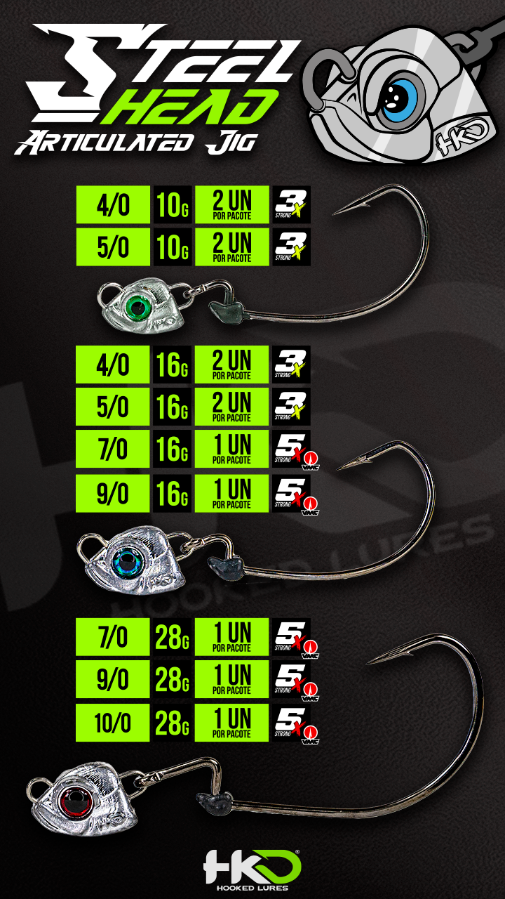 steel head anzol offset articulado hkd 1