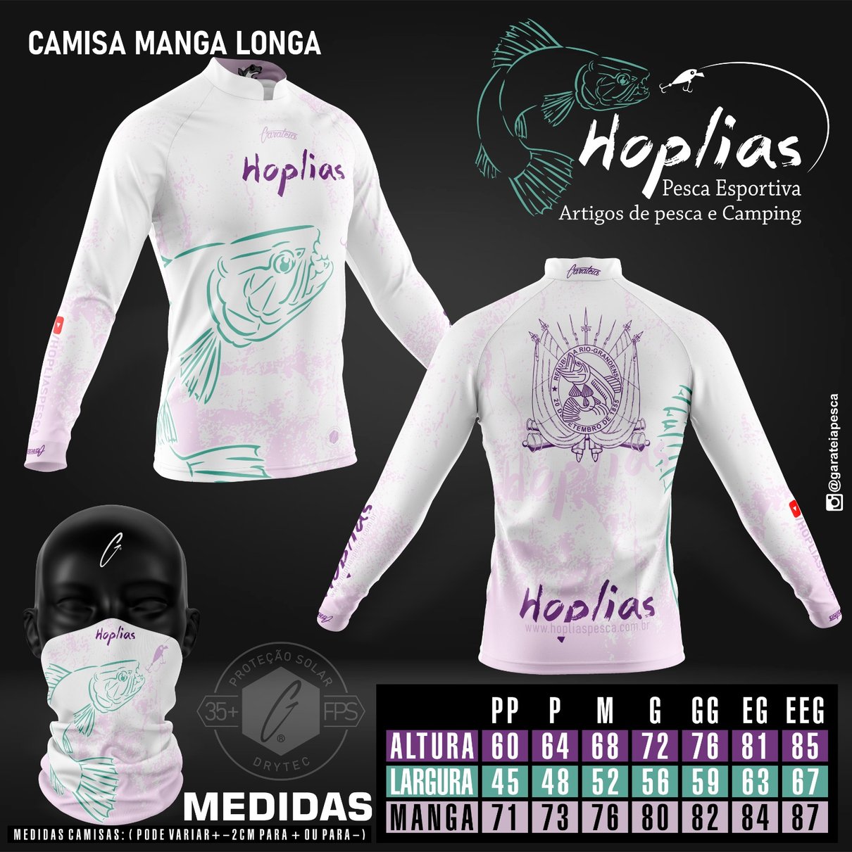 camiseta feminina de pesca hoplias com protecao 1