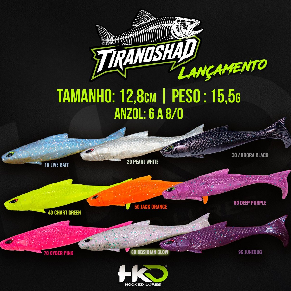 isca artificial soft shad tiranoshad hkd 12 8cm 15 5gr 10